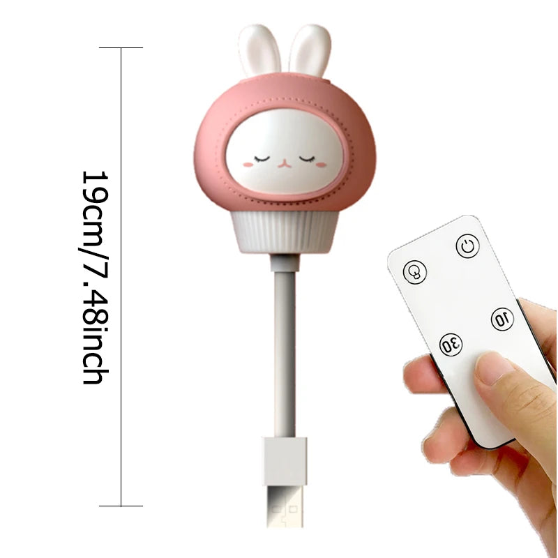 USB Cartoon Cute Night Light With Remote Control Babies Bedroom Decorative Feeding Light Bedside Tabe Lamp Xmas Gifts For Kids
