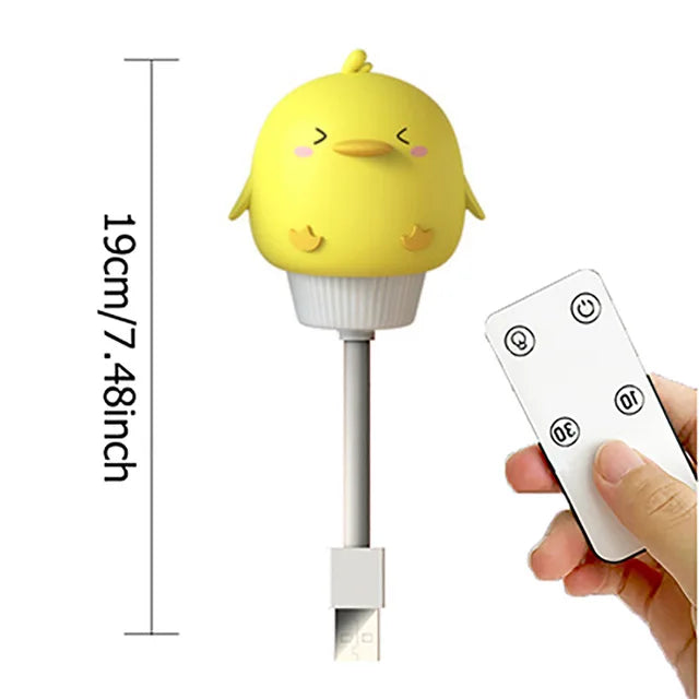 USB Cartoon Cute Night Light With Remote Control Babies Bedroom Decorative Feeding Light Bedside Tabe Lamp Xmas Gifts For Kids