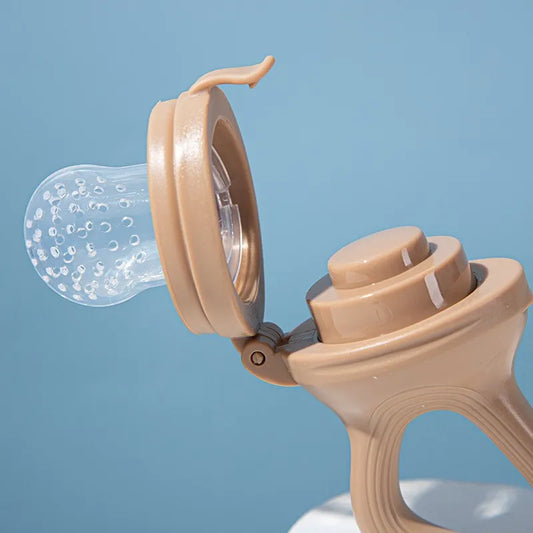 5 in 1 Baby Fruit Feeder with Nipple Set Baby Silicone Mesh Bag Pacifier Fruit and Vegetable Feeder Nursing Toddler Teething Toy