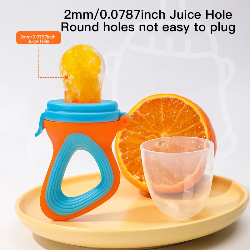 SAIDAH Infant Baby Food Fruit & Vegetable Feeder with Medium Mesh Bag Food Grade Liquid Silicone Yummy Nourishment Feeding
