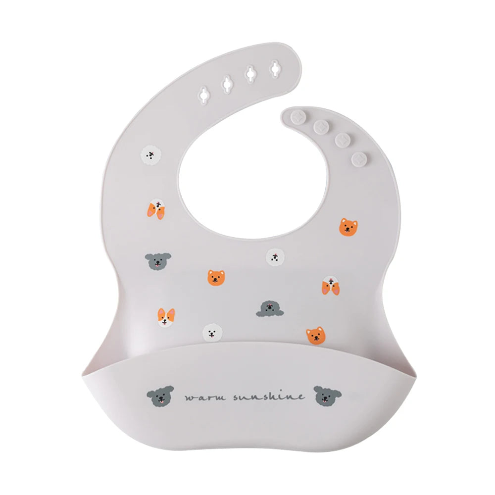 Baby Bib Waterproof Soft Silicone Scarf Summer Cute Cherry Print Adjustable Bibs Burp Cloths Baby Feeding Aprons Kids Eating
