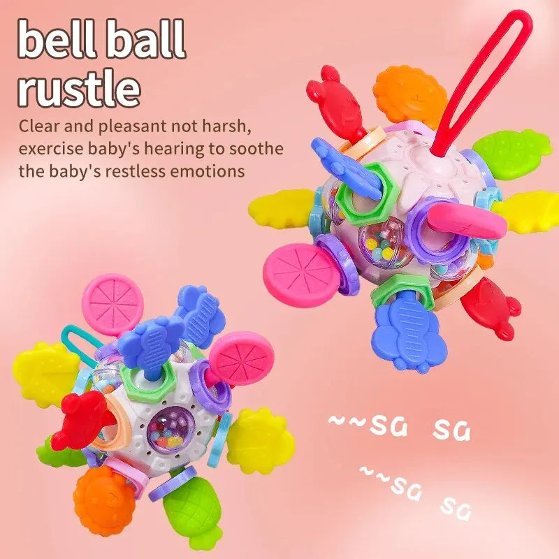 Baby Hand Ball Newborn Early Education Manhattan Grip Training Baby Rattle Gnawing Teether Rubber Ball Educational Children's To