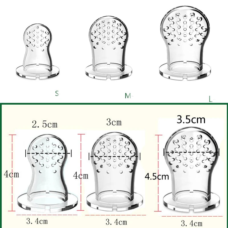 Silicone Baby Fruit Feeder Baby Pacifier Food Vegetable Supplement Soother Infant Nibber Teether with Cover Baby Feeding Items