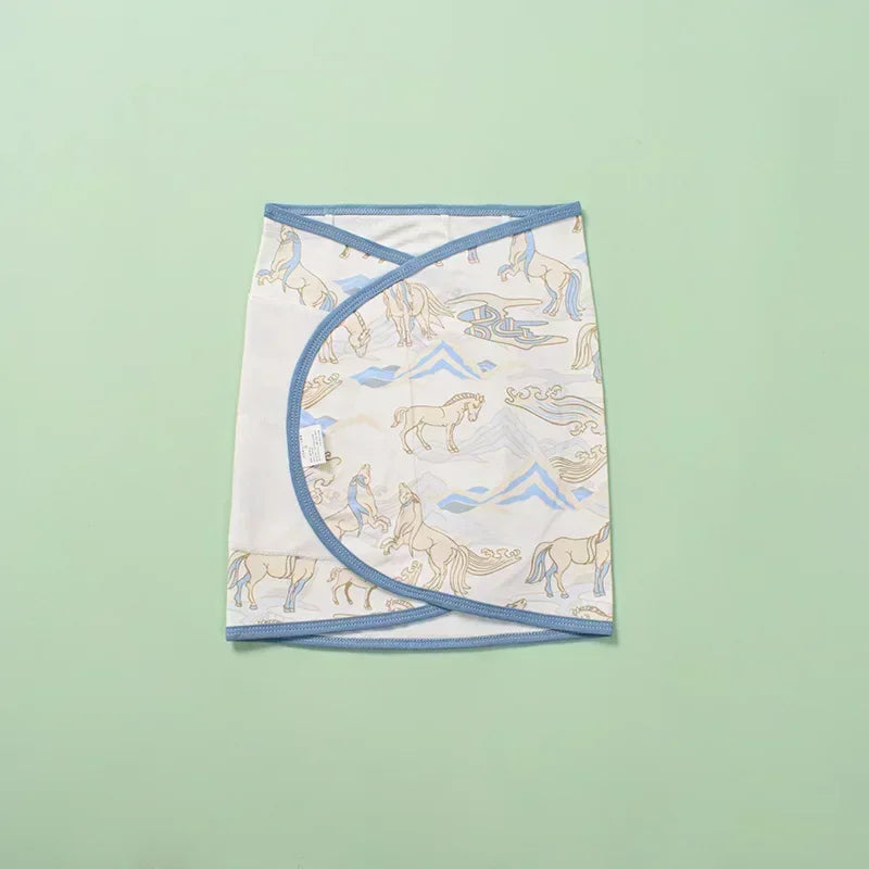 Baby Swaddle Blanket 0-6 Months Strap Protect Belly Baby Sleeping Blanket Wrap for New Born Thin-style for Summer