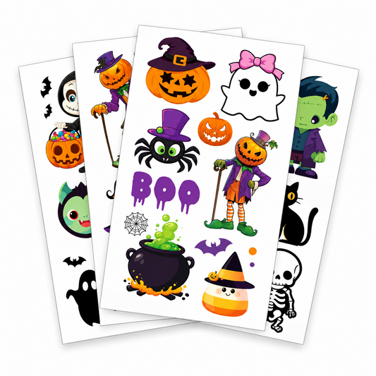 Halloween Pumpkin Temporary Tattoo Stickers - 10 Sheets