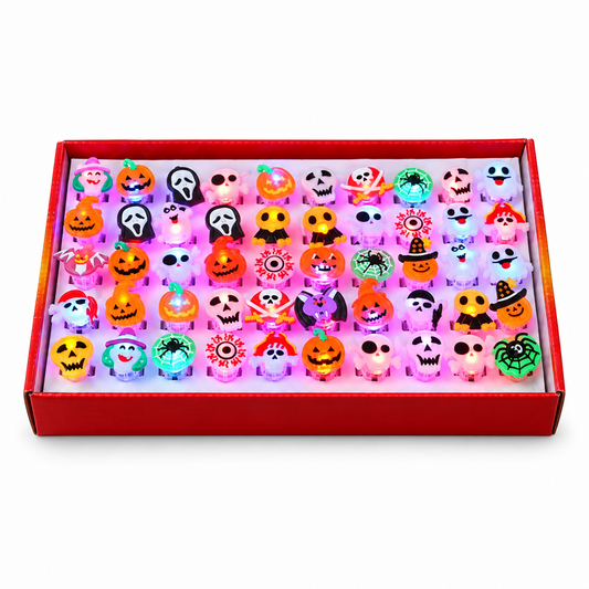 Halloween LED Light-Up Finger Rings for Kids