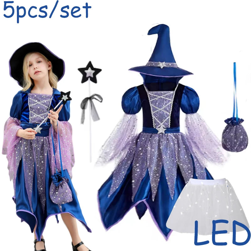 Halloween Witch Costume Dress for Girls