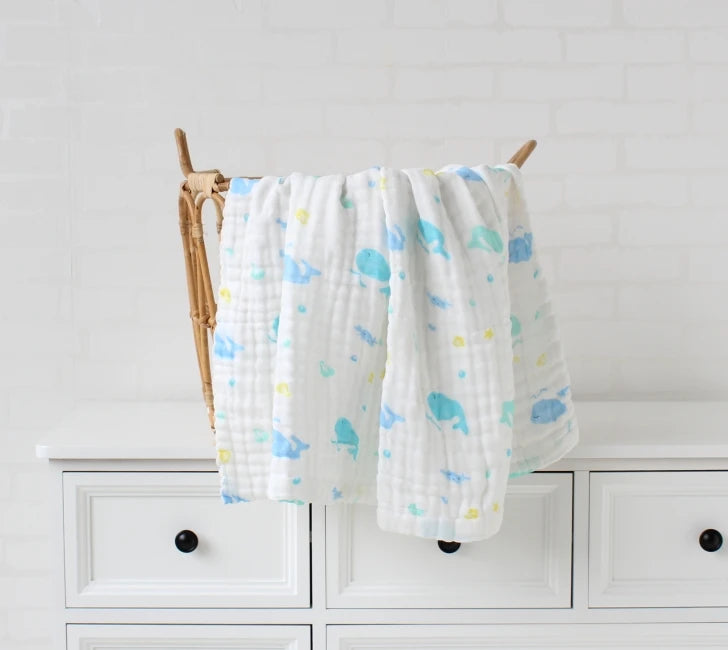 6 Layers Bamboo Cotton Baby Receiving Blanket Infant Kids Swaddle Wrap Blanket Sleeping Warm Quilt Bed Cover Muslin Baby Blanket