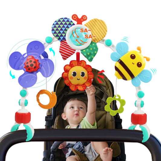 Baby Stroller Arch Activity Toy with Hanging Rattles