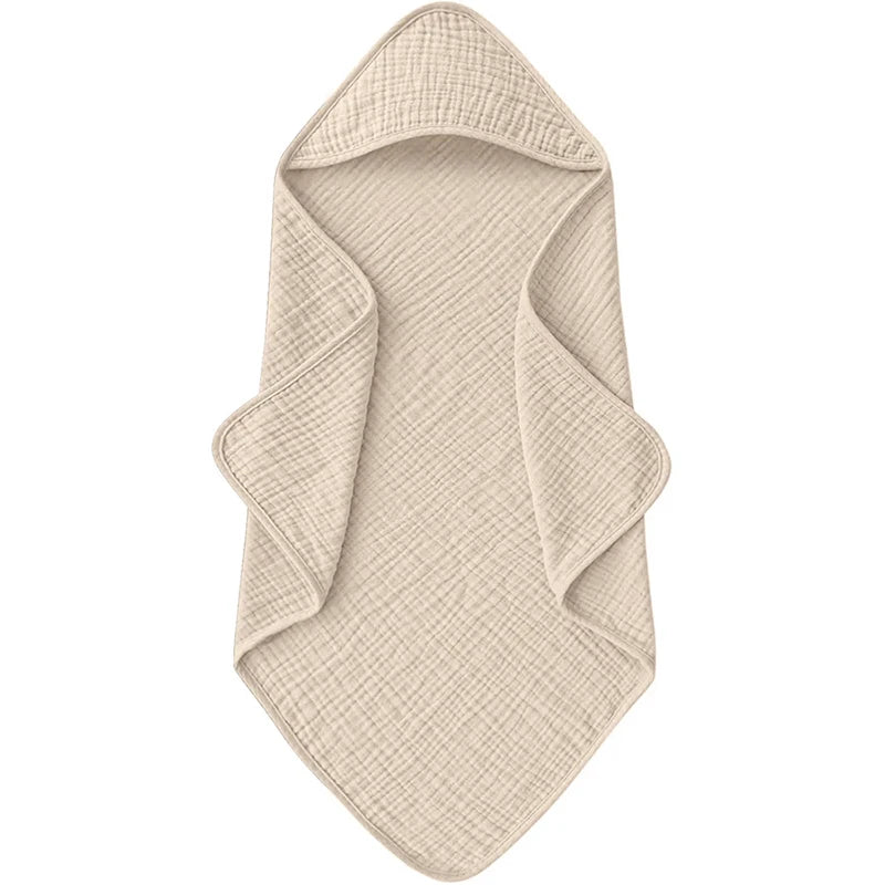 1PC Muslin Hooded Baby Towels Ultra-Soft Cotton Absorbent Baby Bath Towels with Hood for Newborn Baby Infant 30x30in