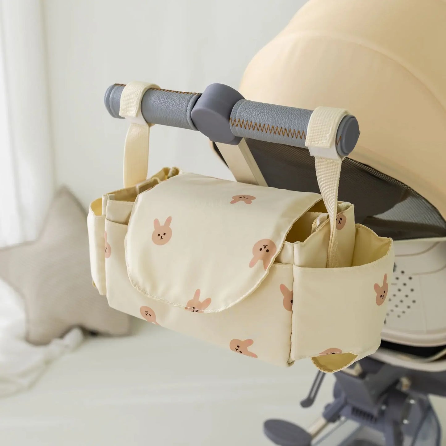 Korea Bear Mommy Bag Baby Stroller Bag Pram Organizer Cartoon Bottle Holder Baby Stroller Accessories Hanging Caddy Storage Bag