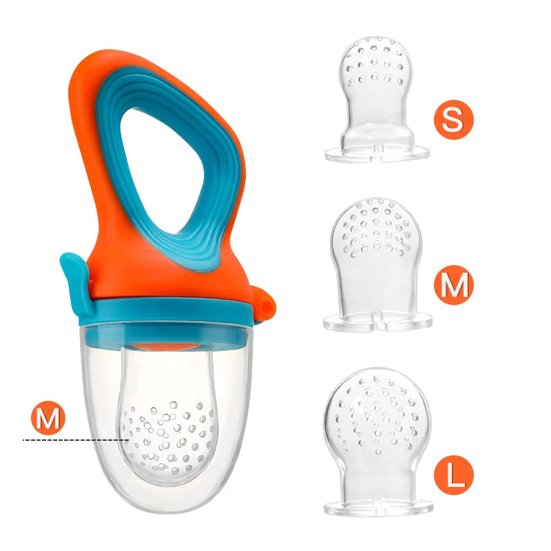 SAIDAH Infant Baby Food Fruit & Vegetable Feeder with Medium Mesh Bag Food Grade Liquid Silicone Yummy Nourishment Feeding