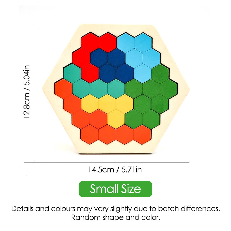 1pcs Wooden Puzzles Educational Toys For Children Kids Preschool Tangram Board Brain IQ Test Game Montessori Toys Gifts
