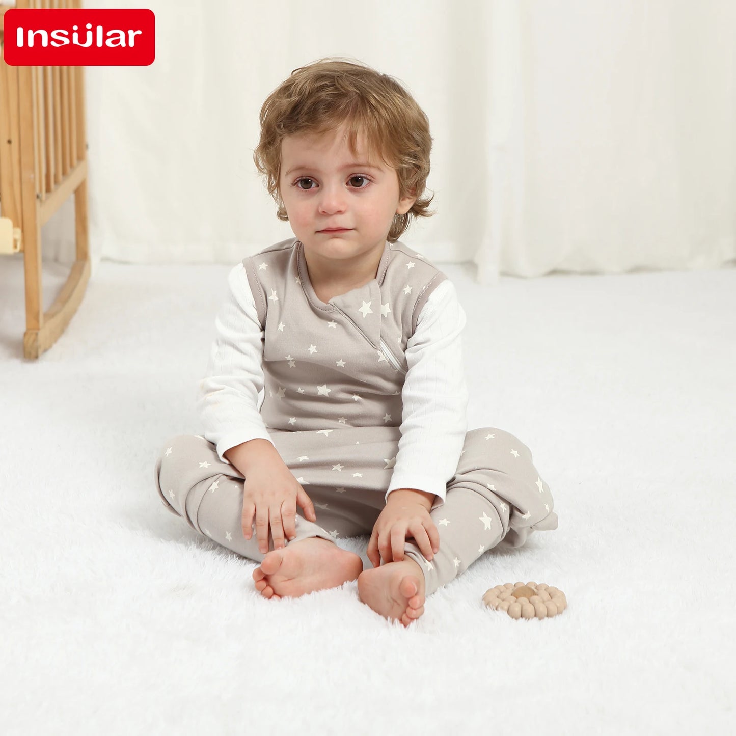 INSULAR Baby Soft Sleep Sack With Feet Infant Sleeveless Sleeping Bags Children's Homewear Premium Cotton 2-Way Zipper4 Seasons