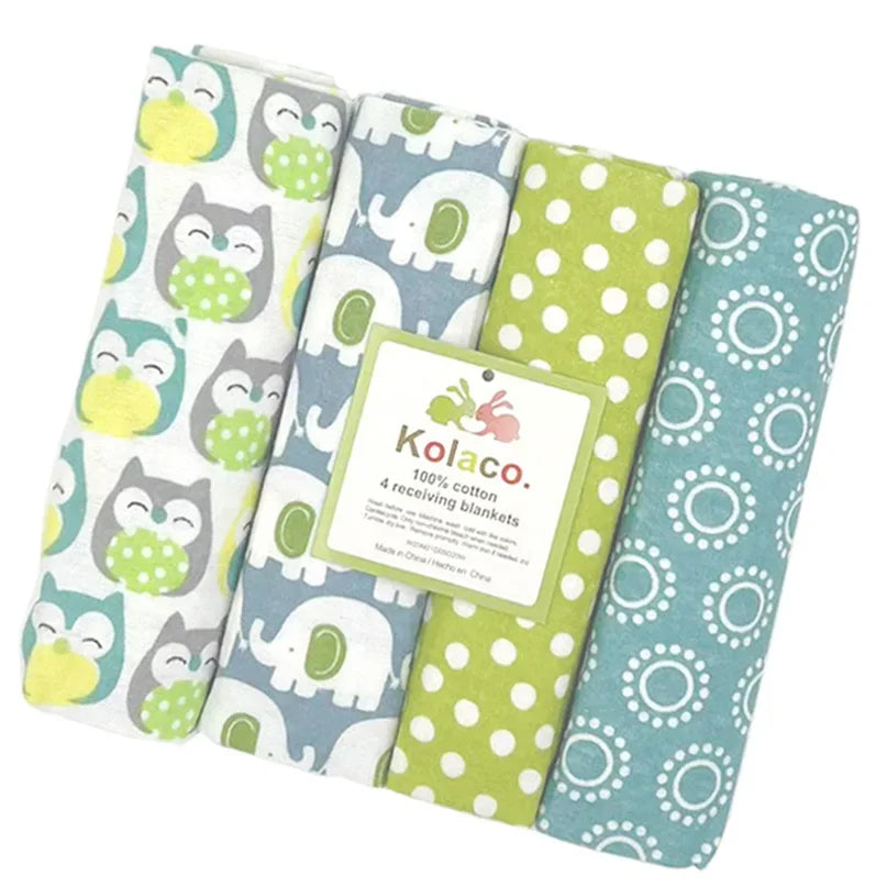 100% Cotton 4pcs/pack Receiving Baby Blanket Newborn 76x76cm Baby Bedsheet Supersoft Blanket Swaddle