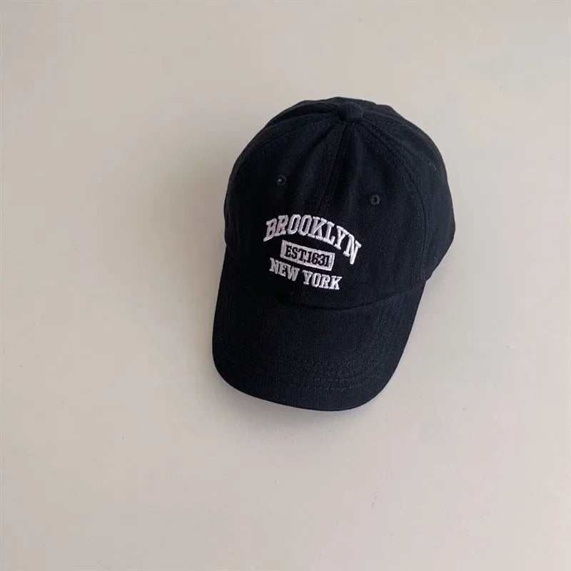 Letter Embroidery Baby Baseball Cap Solid Color Adjustable Toddler Boys Girls Snapback Hat Casual Kids Cotton Duck Tongue Caps