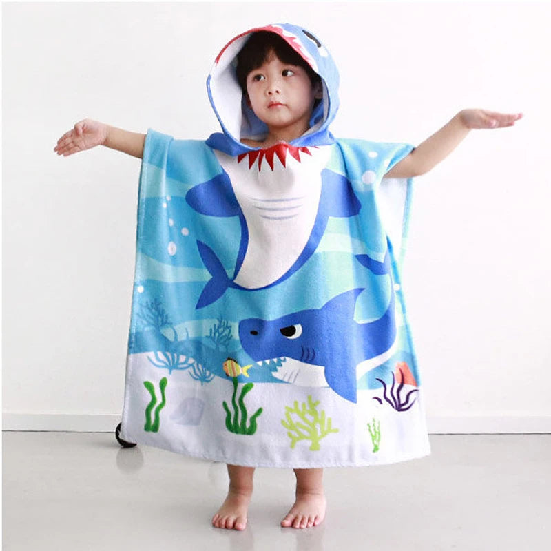 Baby Stitch Bath Towel Children Hooded Cape Cloak Boy Girl Cartoon Swimming Beach Towel Toddler Robes Lilo & Stitch Bathrobes