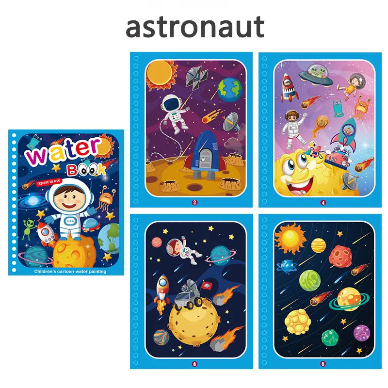Reusable Magic Drawing Book for Kids with Pen Montessori Early Education Water Coloring Toy for Children Gift Water Drawing Book