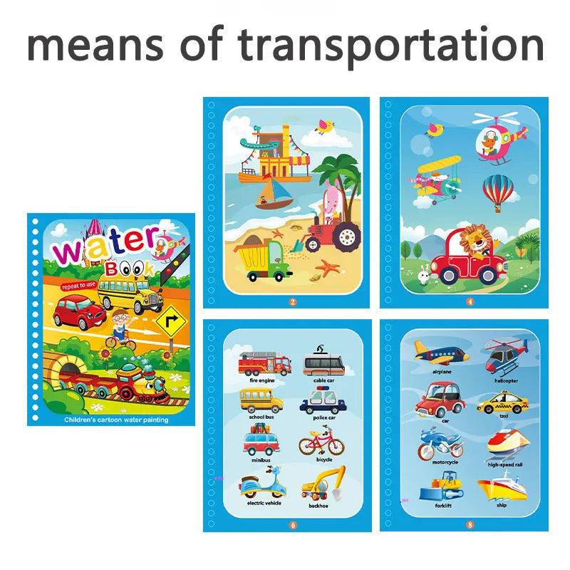 Reusable Magic Drawing Book for Kids with Pen Montessori Early Education Water Coloring Toy for Children Gift Water Drawing Book