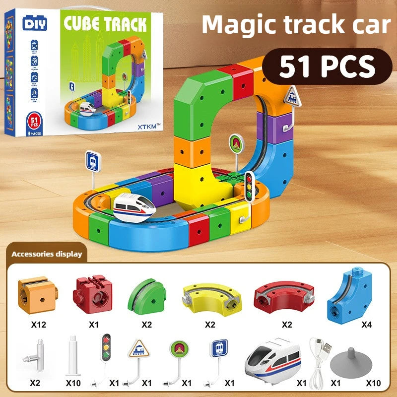 Magic Track Train Set with Magnetic Rail & Maze