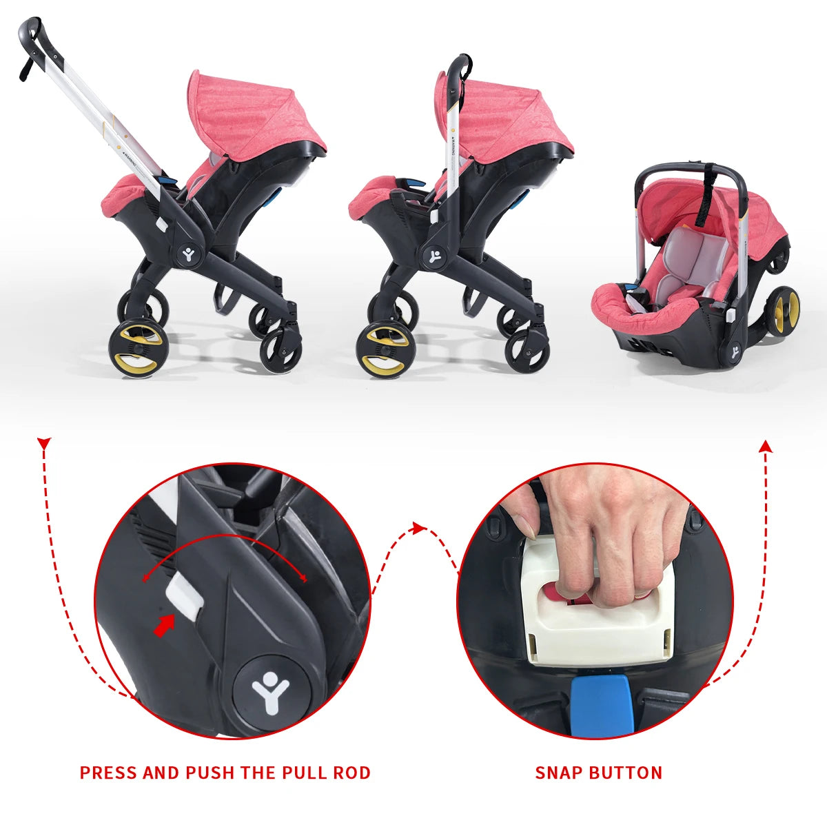 Newborn baby stroller, foldable travel stroller, two-way baby stroller, 0-3 years old