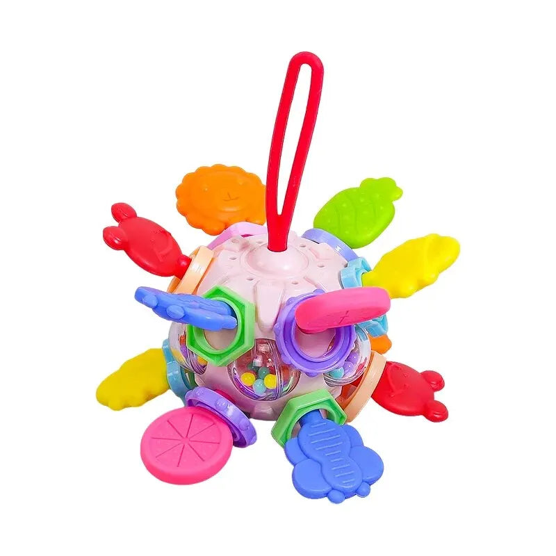 Baby Hand Ball Newborn Early Education Manhattan Grip Training Baby Rattle Gnawing Teether Rubber Ball Educational Children's To