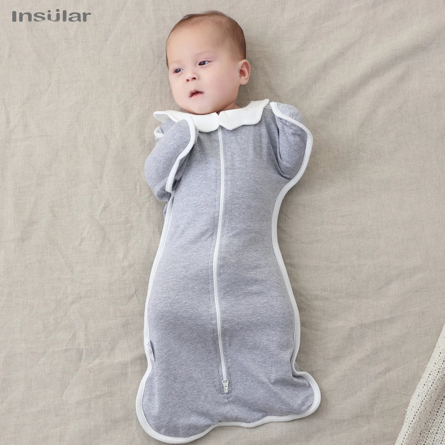 Newborn Baby Sleeping Bag Raised Hand Anti-shock Cotton Sleepsack Baby Swaddle Blanket Anti Startle JumpItems Blanket Baby Item