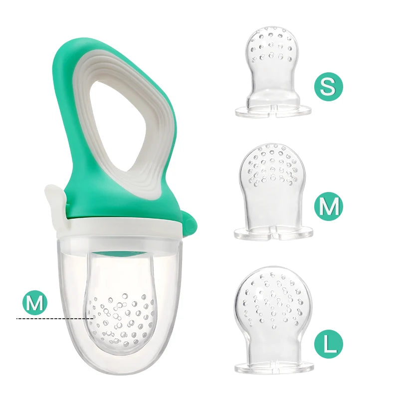 SAIDAH Infant Baby Food Fruit & Vegetable Feeder with Medium Mesh Bag Food Grade Liquid Silicone Yummy Nourishment Feeding