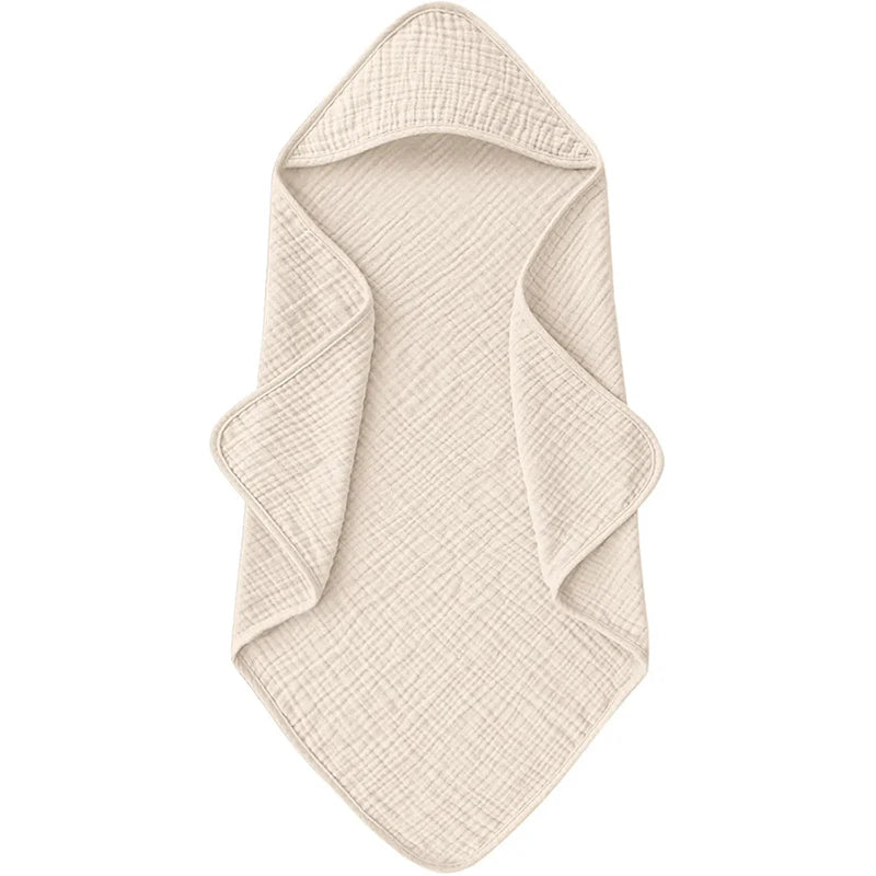 1PC Muslin Hooded Baby Towels Ultra-Soft Cotton Absorbent Baby Bath Towels with Hood for Newborn Baby Infant 30x30in
