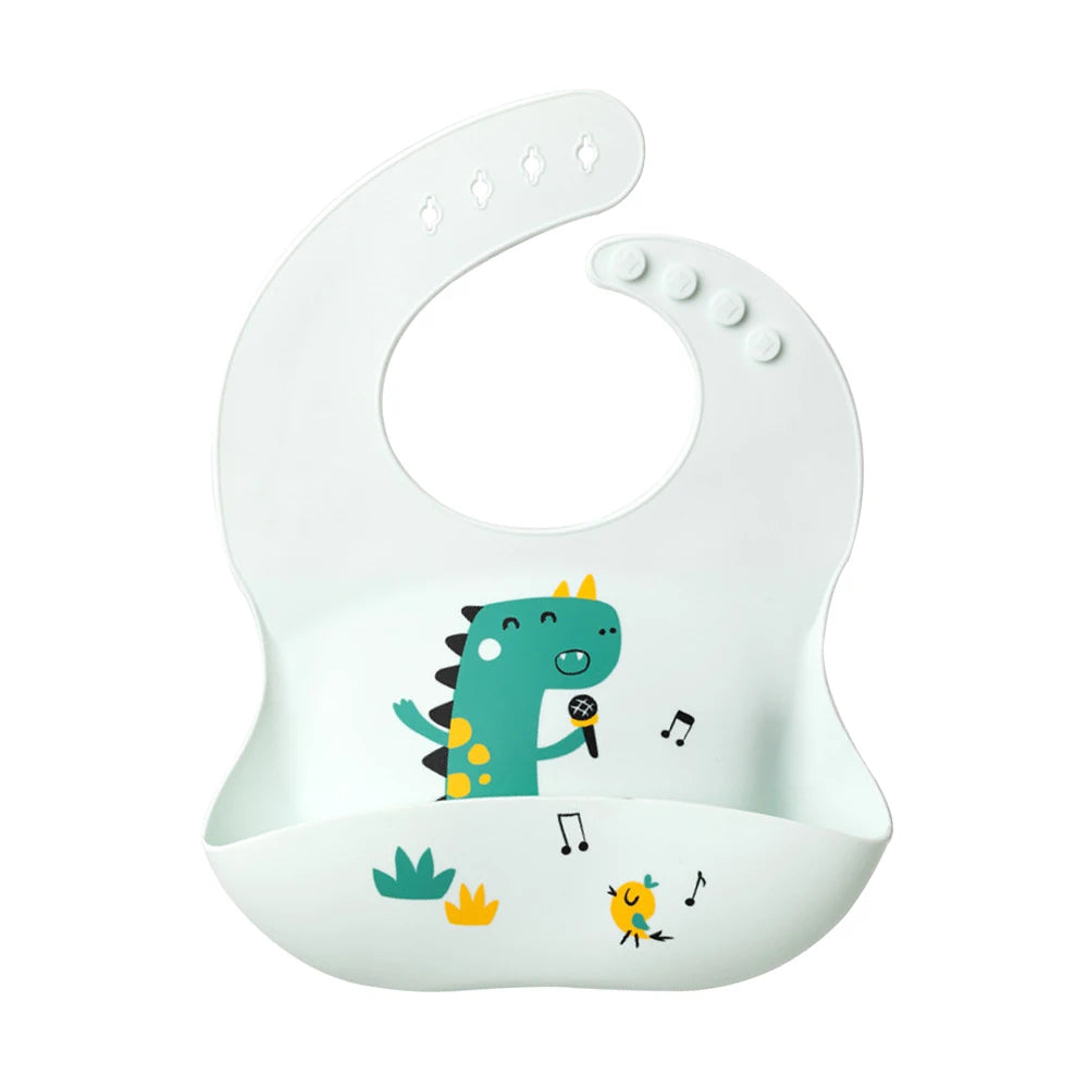 Baby Bib Waterproof Soft Silicone Scarf Summer Cute Cherry Print Adjustable Bibs Burp Cloths Baby Feeding Aprons Kids Eating