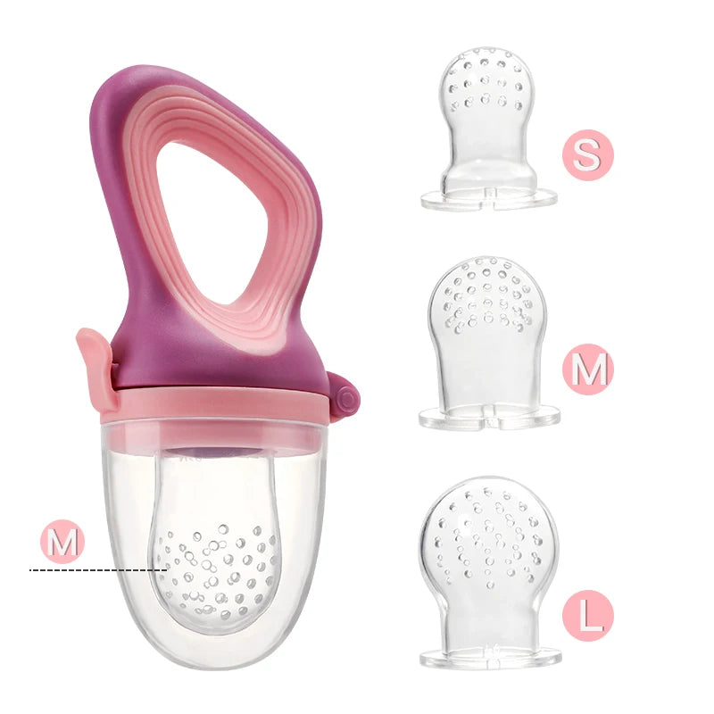 SAIDAH Infant Baby Food Fruit & Vegetable Feeder with Medium Mesh Bag Food Grade Liquid Silicone Yummy Nourishment Feeding