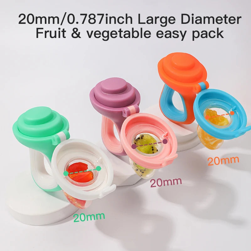 SAIDAH Infant Baby Food Fruit & Vegetable Feeder with Medium Mesh Bag Food Grade Liquid Silicone Yummy Nourishment Feeding