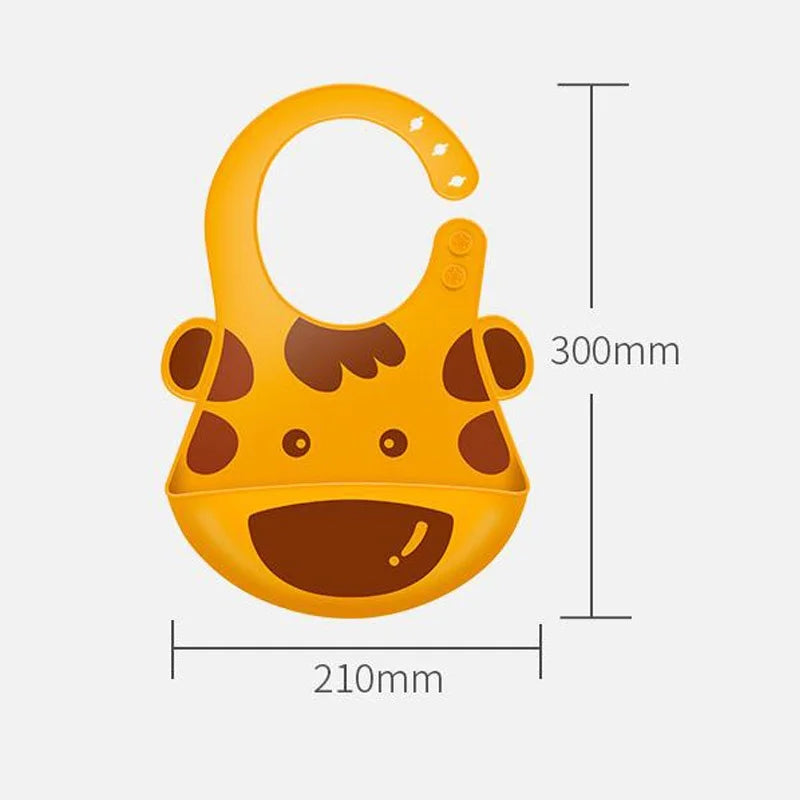 Baby three-dimensional bib baby elephant giraffe monkey silicone bib waterproof