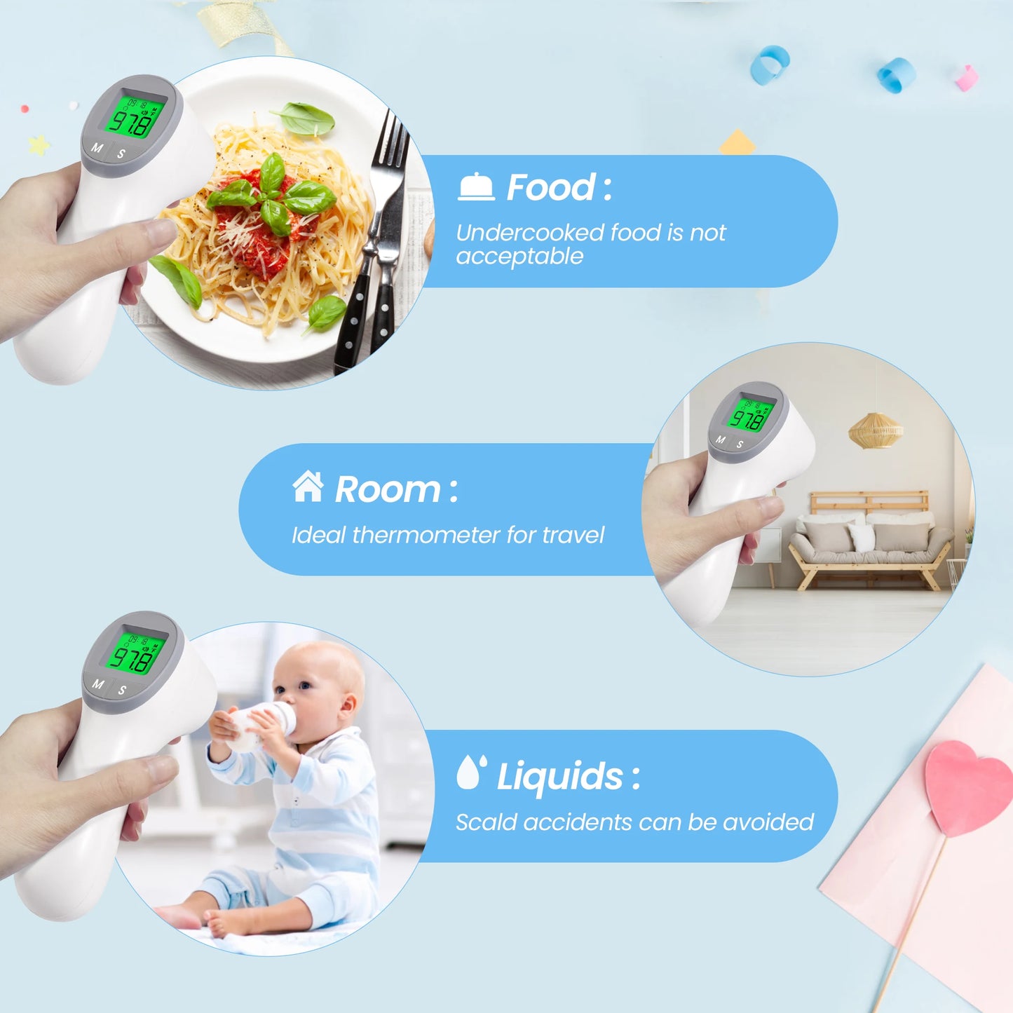 Sejoy Infrared Digital Thermometer Forehead Ear Body Fever Termometre Multi-function Non-contact Temperature Measurement Device