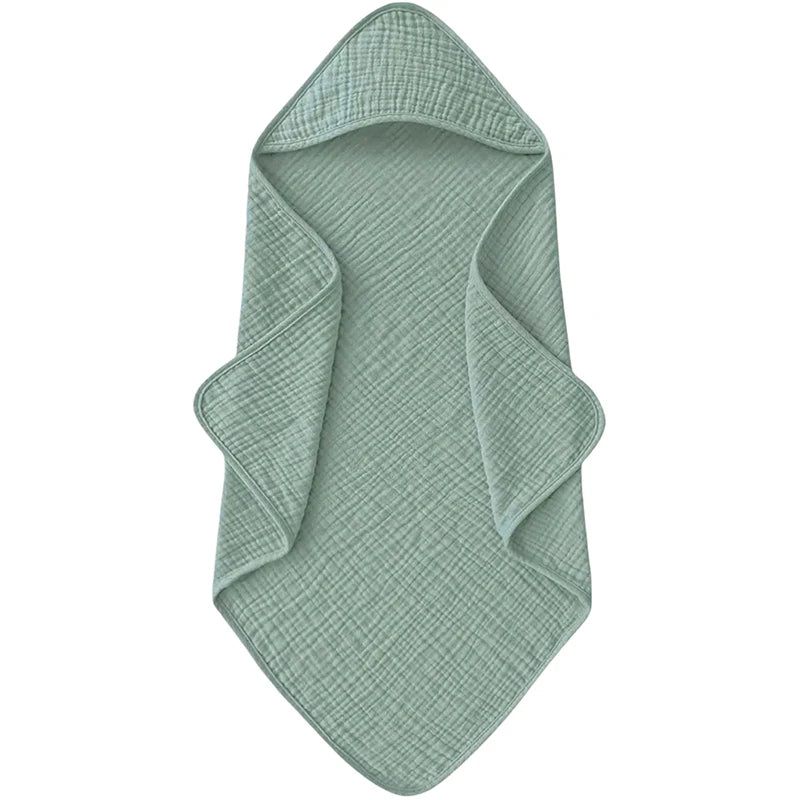 1PC Muslin Hooded Baby Towels Ultra-Soft Cotton Absorbent Baby Bath Towels with Hood for Newborn Baby Infant 30x30in