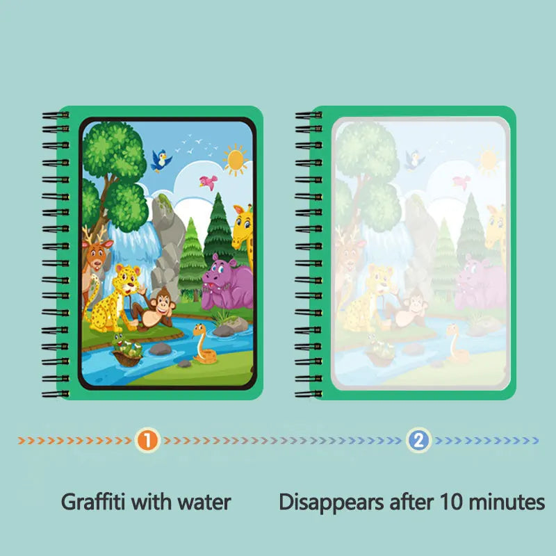 Reusable Magic Drawing Book for Kids with Pen Montessori Early Education Water Coloring Toy for Children Gift Water Drawing Book