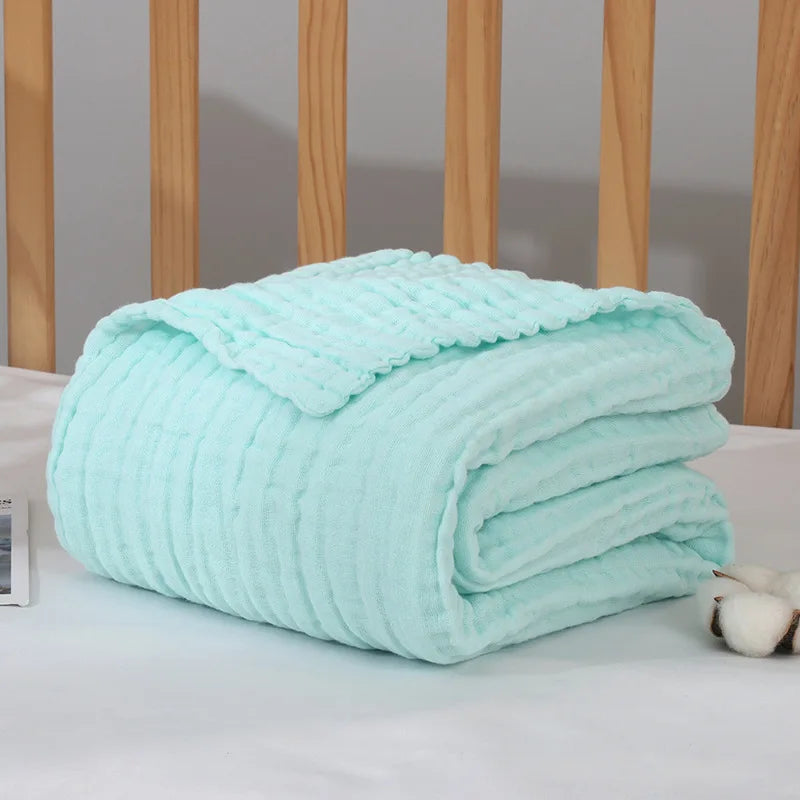 6 Layers Bamboo Cotton Baby Receiving Blanket Infant Kids Swaddle Wrap Blanket Sleeping Warm Quilt Bed Cover Muslin Baby Blanket