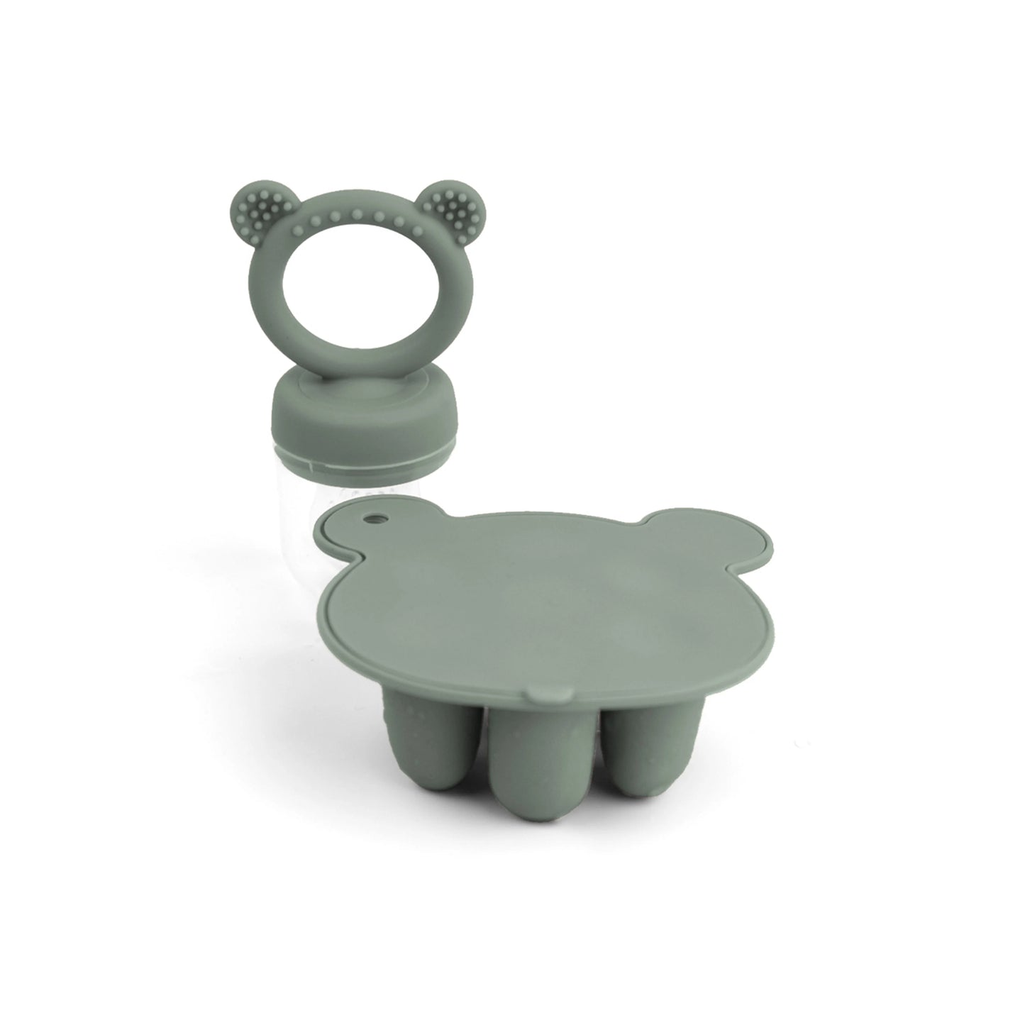 Gift set-Animal Design Baby Fruit Feeder Freezer Tray Baby Food Frozen Breast Milk Ice Cube Mold Fruit Feeder Set With Nipples