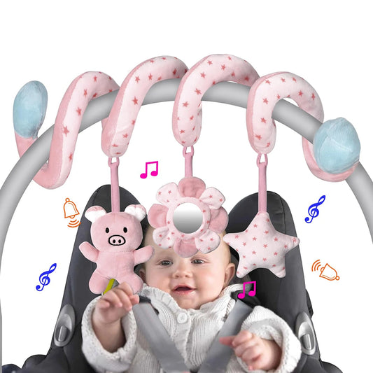 Baby Car Seat Spiral Plush Hanging Activity Toy
