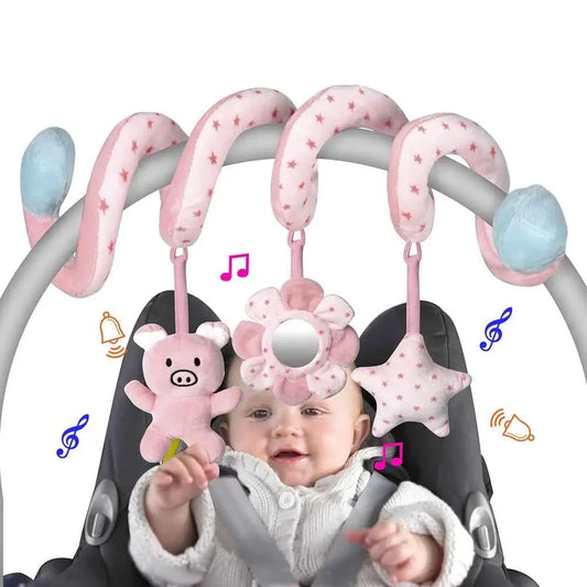 Baby Car Seat Spiral Plush Toy - Hanging Activity for 0-36M
