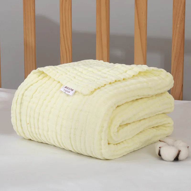 6 Layers Bamboo Cotton Baby Receiving Blanket Infant Kids Swaddle Wrap Blanket Sleeping Warm Quilt Bed Cover Muslin Baby Blanket