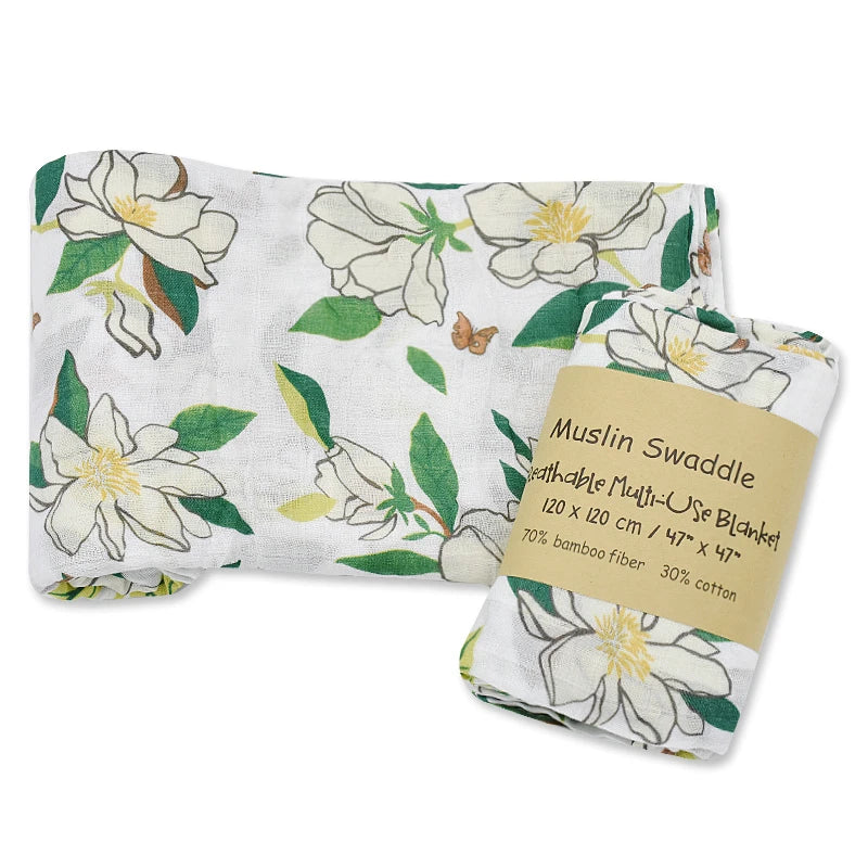 120x120cm Bamboo Cotton Baby Swaddle Bedding Bath Towel Infant Wrap Gauze Muslin Blankets Breathable For Newborn Baby Dropship
