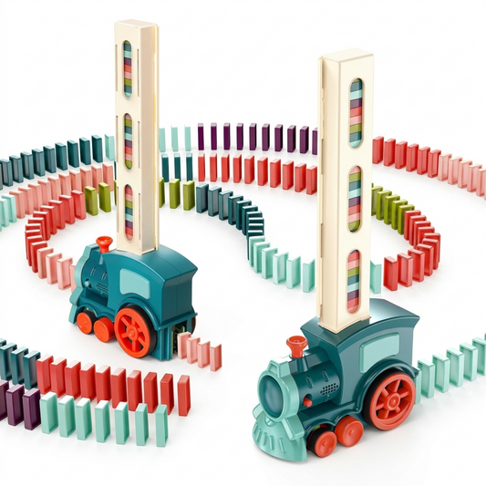 Kids Electric Domino Train Toy Set