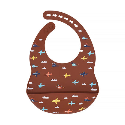 Baby Bibs Cartoon Silicone Bib Waterproof Baby Feeding Newborn Saliva Towel Toddler Aprons Adjustable Burp Cloth Dropshipping