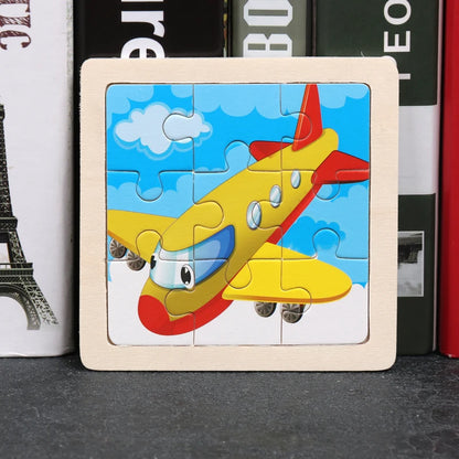 Hot Sale 11X11CM Kids Wooden Puzzle Baby Cartoon Animal Traffic Tangram Wood Puzzle Educational Jigsaw Toys For Children Gifts
