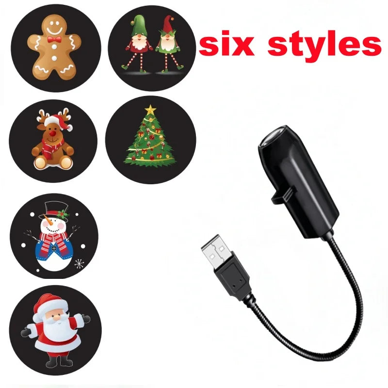 USB Halloween Projector Light with Ghost & Skull Patterns