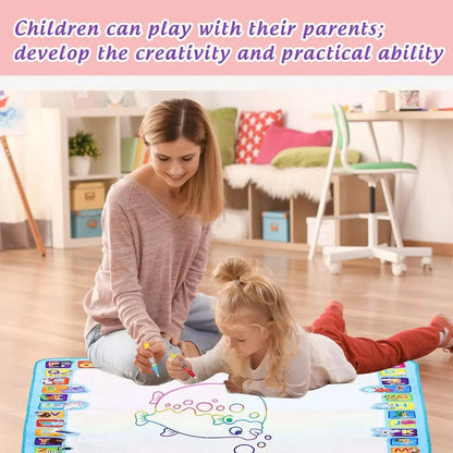 100x80CM Magic Water Drawing Mat with Reusable Magic Pens Montessori Painting Board for Doodling Educational Toys and  Gifts