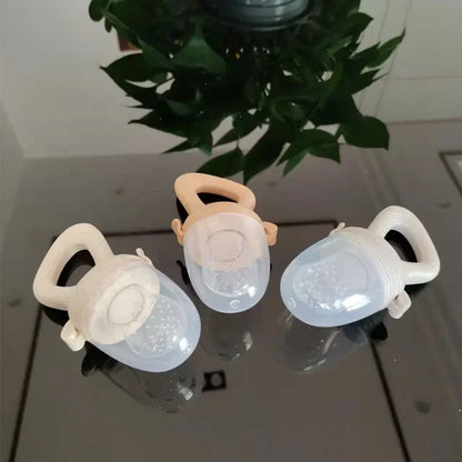 5 in 1 Baby Fruit Feeder with Nipple Set Baby Silicone Mesh Bag Pacifier Fruit and Vegetable Feeder Nursing Toddler Teething Toy