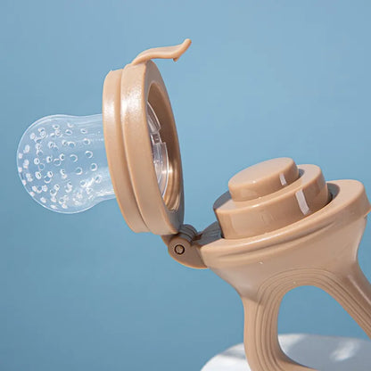 5 in 1 Baby Fruit Feeder with Nipple Set Baby Silicone Mesh Bag Pacifier Fruit and Vegetable Feeder Nursing Toddler Teething Toy