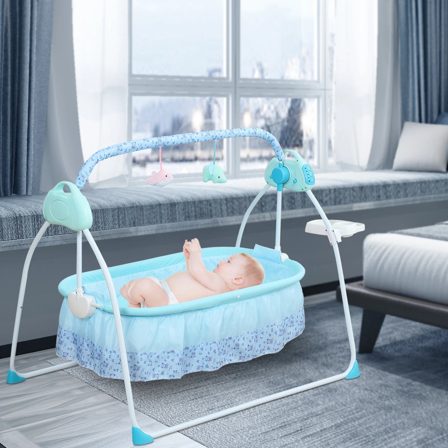 Automatic Baby Swing with Music & Mosquito Net - for Infants